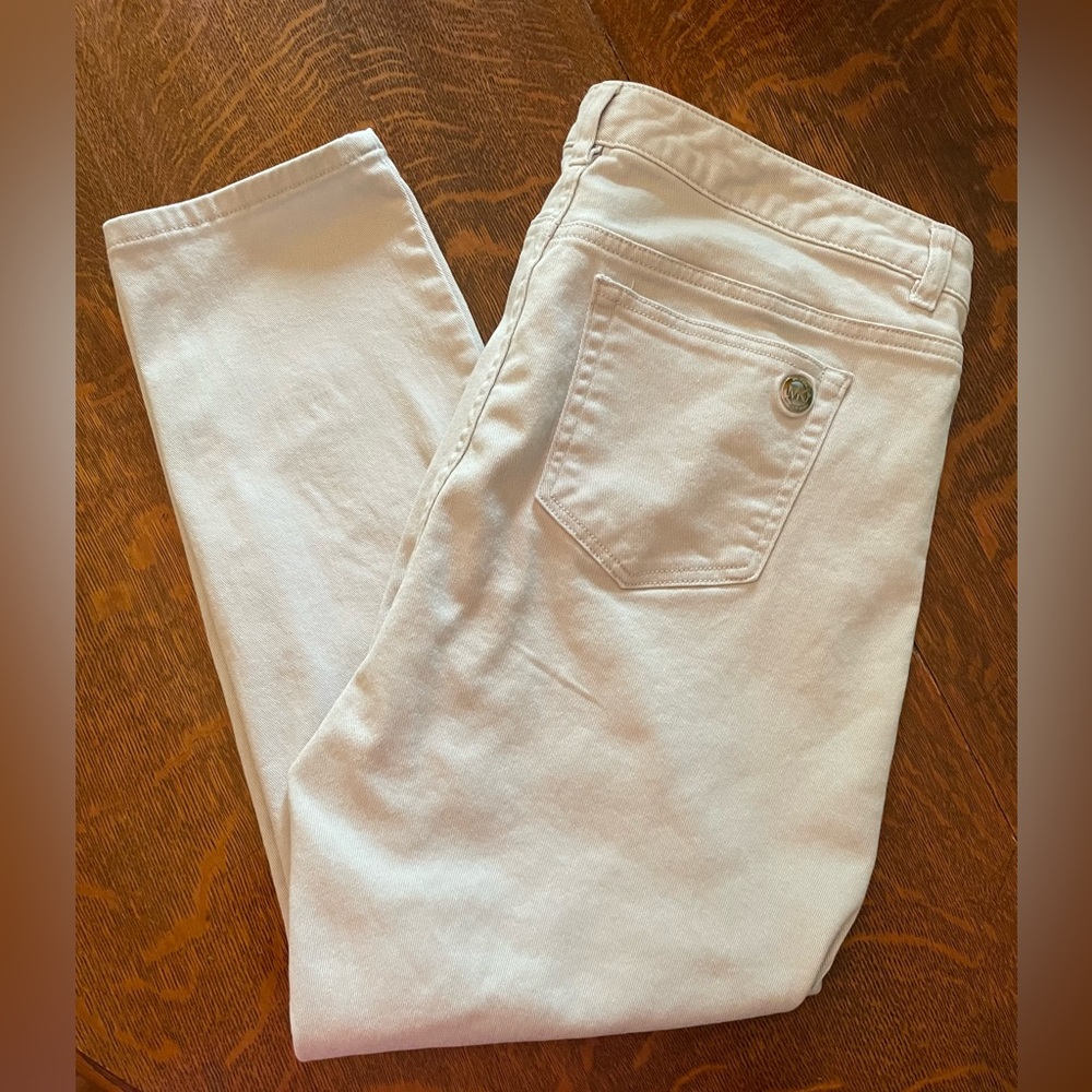 Liz Claiborne Straight Leg Stretch Tan Jeans Size 14